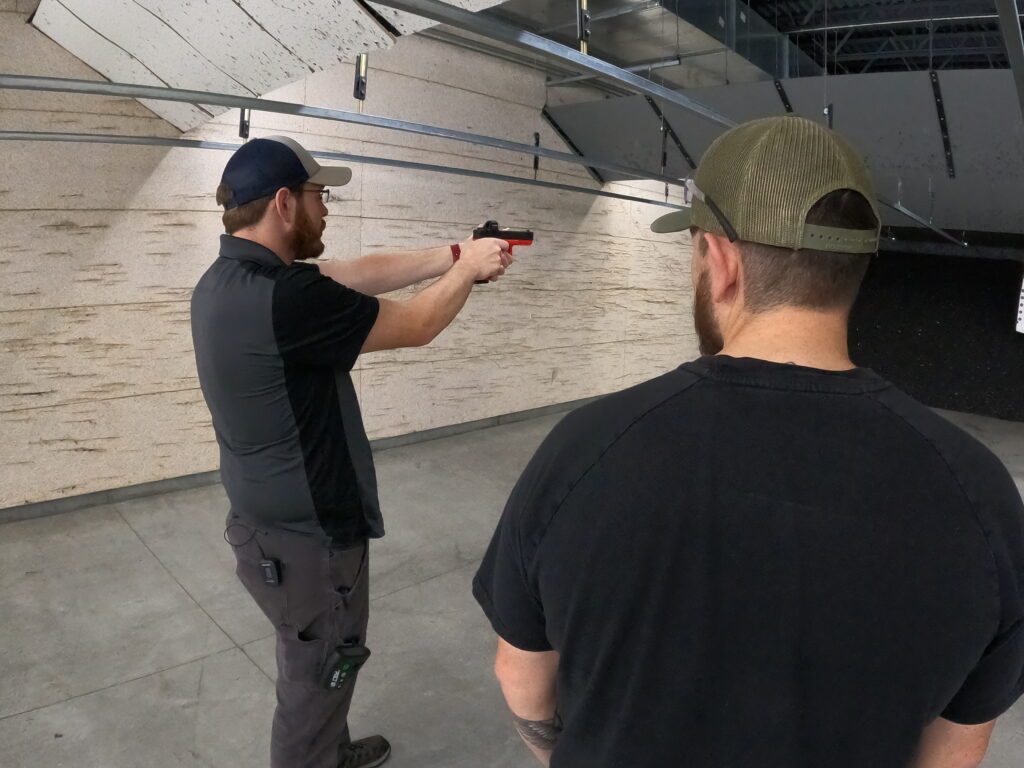 Jacob Teaching Shooting principles on the range