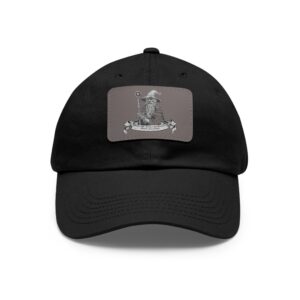 Black Alternative means dad hat with grey leather patch 4