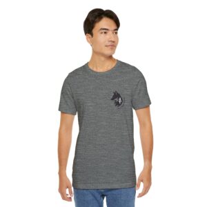 Wolf Head Pocket Tee — Minimal Tribal Wolf Graphic T-Shirt