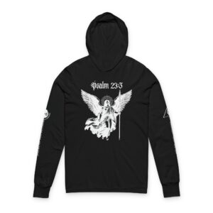 Psalm 23 Angel Hoodie — Gothic Religious Hooded Long Sleeve Tee